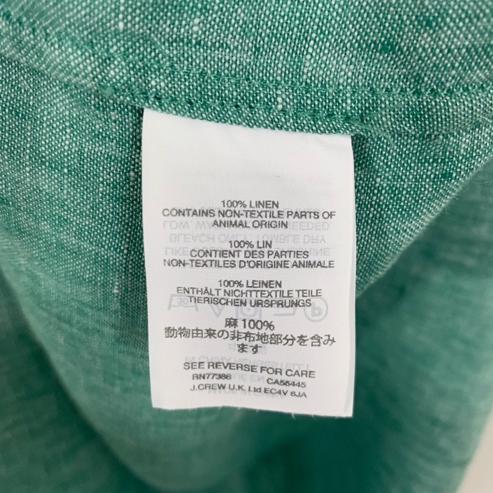 J.Crew Baird McNutt Irish Linen Popover Top Sz 10 - Picture 4 of 7